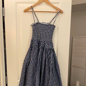 Hill House Navy and White Patterned Midi Dress- Please see description